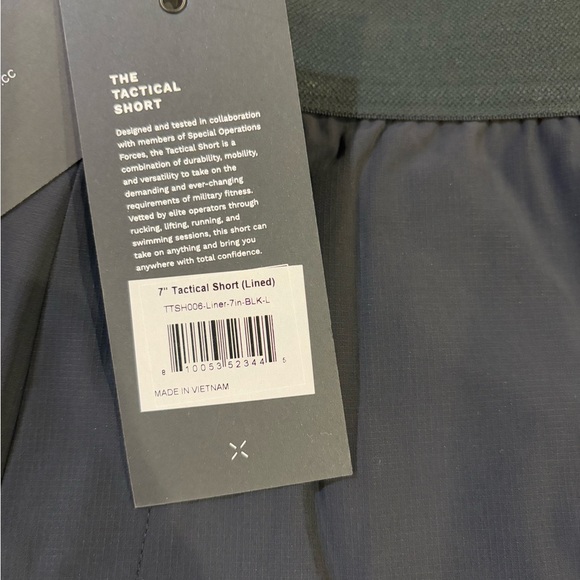 Ten Thousand Mens Tactical 7in Short Lined Military Fitnes Swimming Black LARGE - Picture 2 of 6